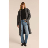 Z Supply Women's Mason Windowpane Knit Coat in Charcoal Heather