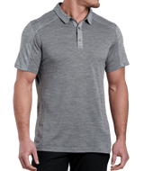 KUHL Men's Engineered Polo Heather Grey front view
