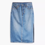Levi's Women's Side Slit Denim Skirt in Artist Divided