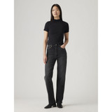 Levi's Women's Ribcage Full Length Jeans Say No Go Black back view
