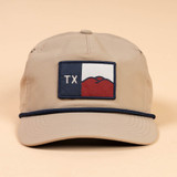 Texas Hill Country Flag Nylon Snapback in Stone Brown