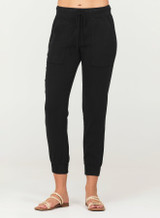 Bella Dahl Women's Pocket Joggers in Vintage Black side detail