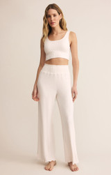 Z Supply Women's Zoe Rib Tank Bra in Vanilla Ice