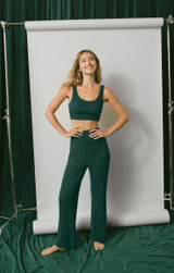 Z Supply Women's Zoe Rib Tank Bra in Mistletoe