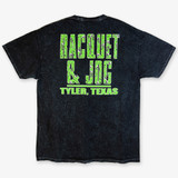 The Racquet & Jog Halloween 2024 Tee in Black with Green Glow-in-the-Dark Print