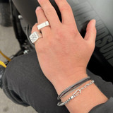 Pura Vida Men's Carabiner Clasp Chain Bracelet in Silver