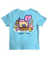 Puppie Love Girls' Donut Pup Tee in Sky