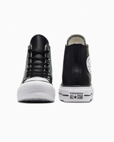 Converse Women's Chuck Taylor All Star Leather Platform High Top Shoes in Black