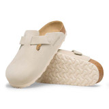 The Birkenstock Women's Boston Clogs in Oyster Suede