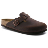 Birkenstock Men's Boston Soft Footbed Clogs Habana Oiled Leather side view