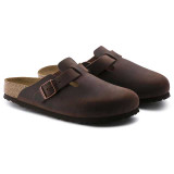 The Birkenstock Men's Boston Clogs in Habana Oiled Leather