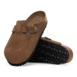 The Birkenstock Men's Boston Clogs in Dark Tea Brown