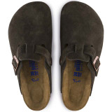 Birkenstock Men's Boston Soft Footbed Clogs Mocha Suede top view