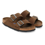 The Birkenstock Men's Arizona Sandals in Dark Tea Brown Suede