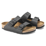 Birkenstock Kids' Arizona Sandals Black Leather top view