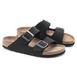 The Birkenstock Women's Arizona Sandals in Black Biribuc
