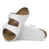 The Birkenstock Women's Arizona Sandals in White Leather
