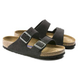 The Birkenstock Women's Arizona Sandals in Velvet Grey Suede