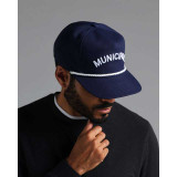 The Balmain logo print cap in Navy and White