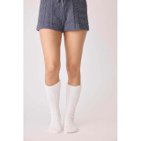 P.J. Salvage Women's Chenille Cozy Cable Knee Socks in Ivory