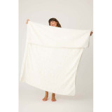 P.J. Salvage Cable Crew Lounge Blanket in Ivory