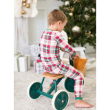 Ruffle Butts Dashing Plaid PJ Set in White