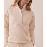 Marine Layers Women's Corbet Funnel Neck Pullover in Oatmeal