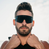 The Blenders Eclipse X2 Wrap Around Sunglasses in the Jet Line colorway
