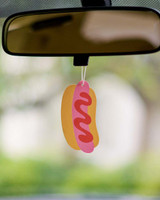 And Here We Are Hot Dog Air Freshener