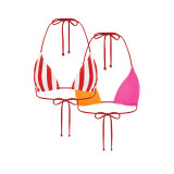 It's Now Cool The Reverse Triangle Bikini Top in Red Twist