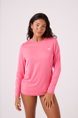 Roxy Women's New Enjoy Waves Long Sleeve Rashguard in Maui Pink