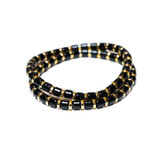 The Daily Candy Dream In Color Enamel and Gold Bracelets in Black