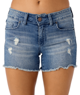 O'Neill Women's Cody 4" Shorts in Blue Grass Wash back view