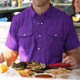 Poncho Outdoors Billy Bob Western Snapshirt Purple detail view