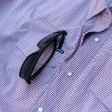 Poncho Men's Western Rogers Button Down Shirt in Purple Microcheck