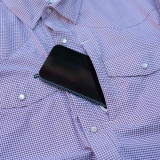 Poncho Men's Western Rogers Button Down Shirt in Purple Microcheck