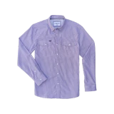 Poncho Men's Western Rogers Button Down Shirt in Purple Microcheck