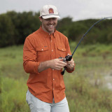 Poncho Outdoors Men's Western Snapshirt Big Bend tan brown plaid lifestyle