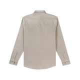 Poncho Outdoors Men's Denim Snapshirt shown from back angle view