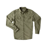 Poncho Men's Hidalgo Denim Snapshirt in Olive Green