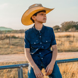 The Poncho Outdoors Boys' Western Snapshirt in Navy