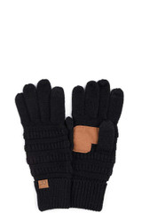 C.C Beanies Cable Knit Smart Tip Fashion Gloves Black