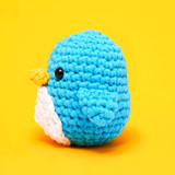 The Woobles Pierre the Penguin Crochet Kit in Blue side view