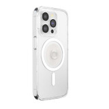PopSockets Clear Glitter Silver PopGrip front view