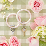 O-Venture Pearlized Silicone Big O Key Ring Rose detail view