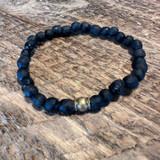 Tres Cuervos Sage Stretch Beaded Bracelet detail view