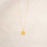 Get Back St. Christopher Gold Medallion Necklace gold front view