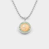 The Get Back St. Christopher Medium Pendant Necklace in Coral