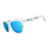 goodr OG Christmas Sunglasses White and Blue full view