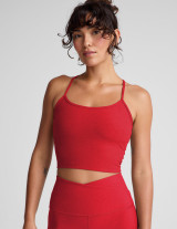 Beyond Yoga Women's Spacedye Racerback Crop Top in Chili Red Heather